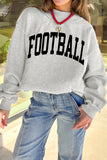 Light Grey FOOTBALL GAMEDAY Double Side Printed High Neck Reversible Sweatshirt - Aaria Tees Aaria Tees