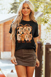 Black GOD IS GOOD Thanksgiving Theme Print Custom Graphic Tee Aaria Tees