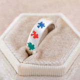 Puzzle Piece Autism Awareness Sterling Ring - Aaria Tees Aaria Tees