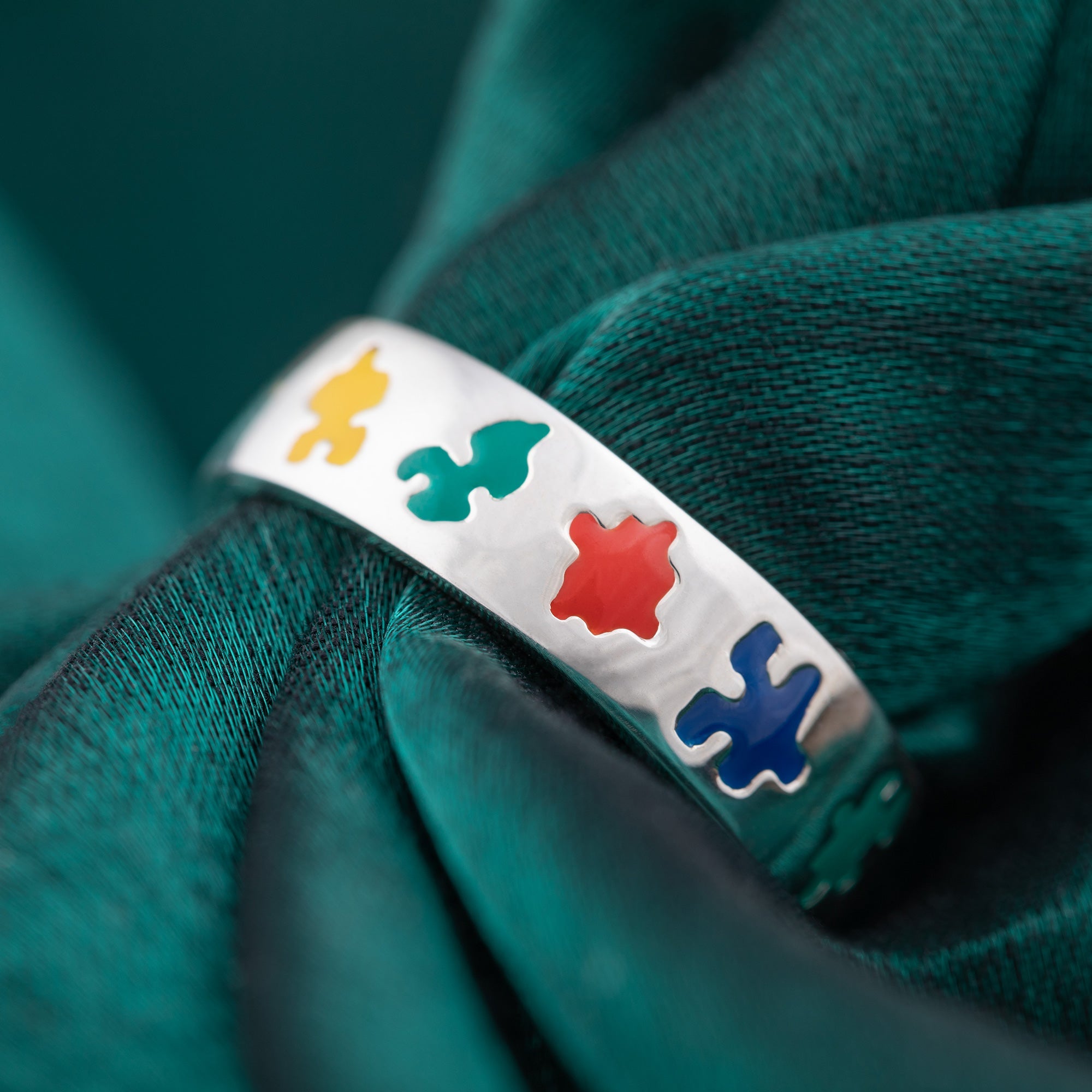 Puzzle Piece Autism Awareness Sterling Ring - Aaria Tees Aaria Tees