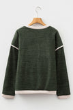 Four Leaf Clover Mallard Duck Graphic Contrast Trim Patchwork Casual Knit Top Aaria Tees