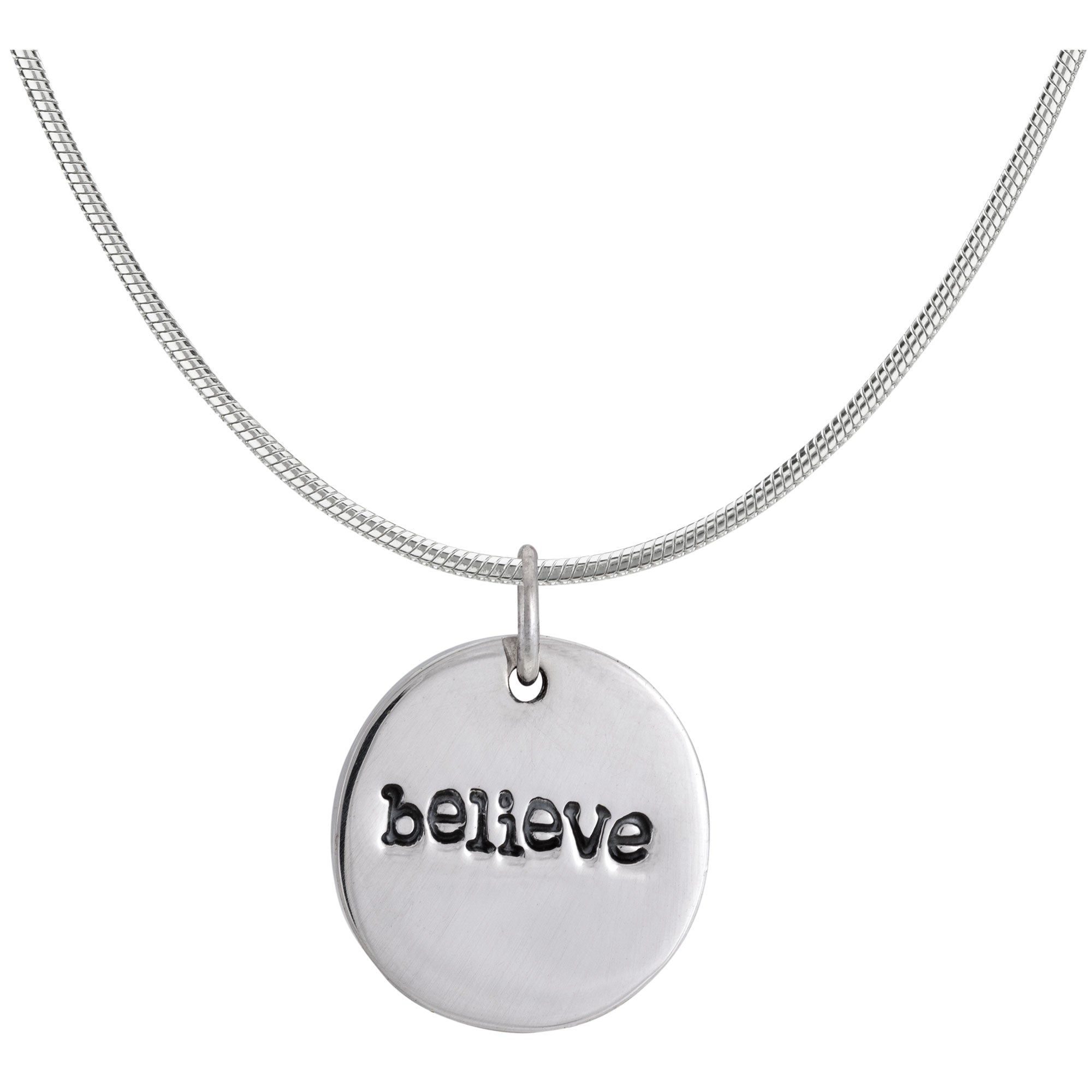 Believe Dream Double Sided Sterling Necklace - Aaria Tees Aaria Tees