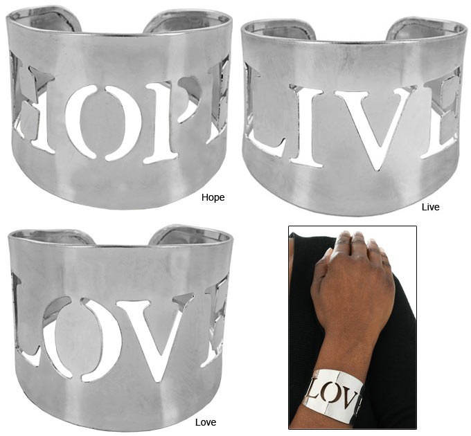 Live, Hope, Love Cuff - Aaria Tees Aaria Tees