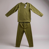 Premium Kids 100% Merino Wool Baselayer - Ultra-Soft thermal Underlayer - Sage Aaria Tees
