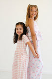 Falling for Luxe- Bubblegum Check Romper Aaria Tees