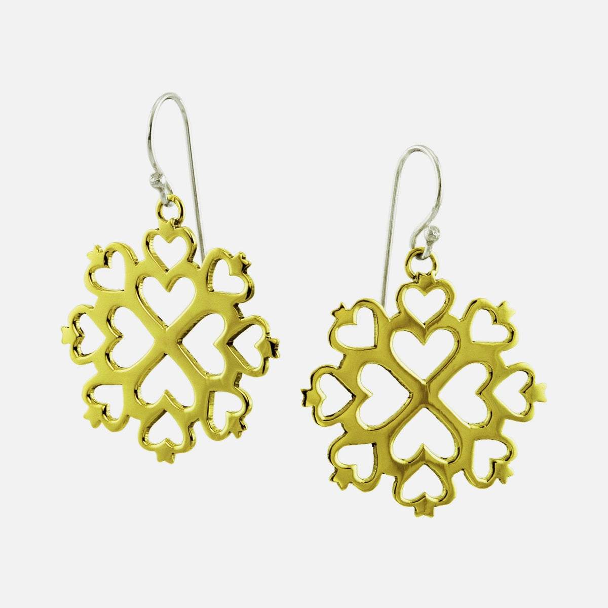 Heart Mandala Sterling & Brass Earrings - Aaria Tees
