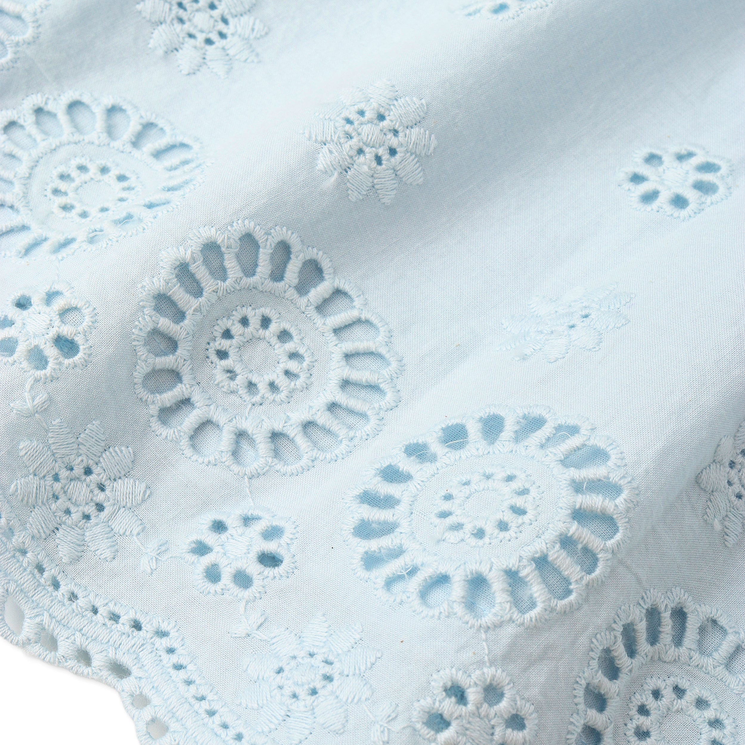 Organic Eyelet Top And Pant Set - Light Blue Eyelet - Aaria Tees Aaria Tees