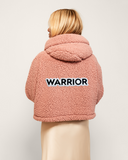 The Warrior Effect™ by Jill Martin Chenille Logo Cropped Sherpa Lounger Jacket - Aaria Tees Aaria Tees