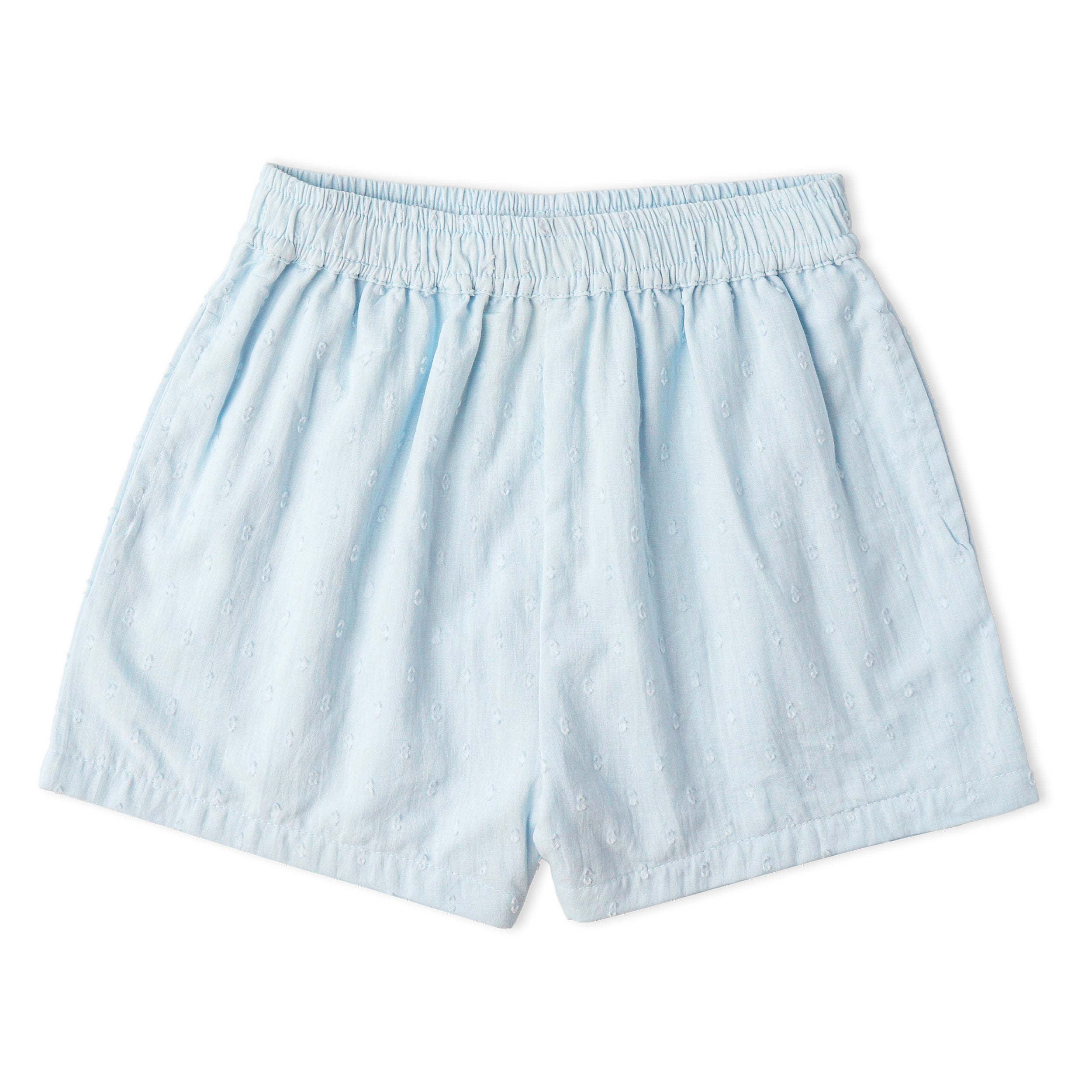 Organic Smocked Top & Shorts Set - Light Blue - Aaria Tees Aaria Tees