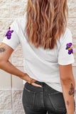 White Sequin Balloon Puppy Graphic Mardi Gras Tee Aaria Tees