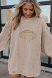 Dark Blue Rugby Game Day Embroidered Corduroy Sweatshirt - Aaria Tees Aaria Tees