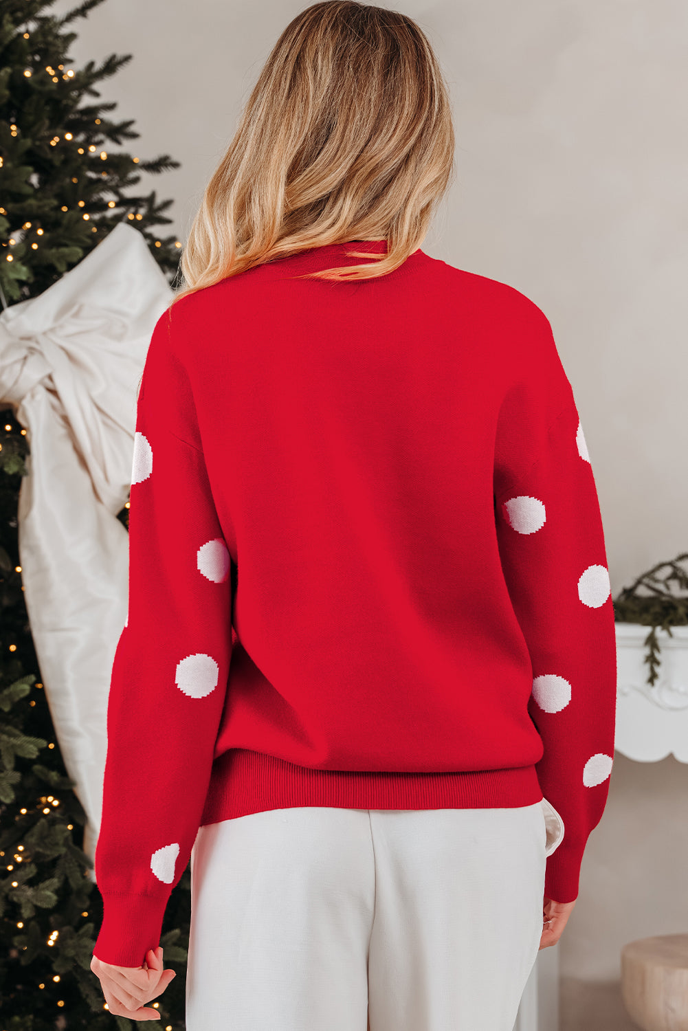 Red Dahlia LET IT SNOW Graphic Christmas Holiday Loose Sweater - Aaria Tees Aaria Tees
