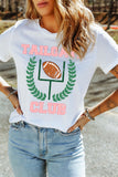 White TAILGATE CLUB Casual Round Neck Game Day T Shirt - Aaria Tees Aaria Tees