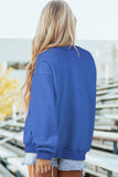 Dark Blue Reversible Gameday Football Graphic Oversized Sweatshirt - Aaria Tees Aaria Tees