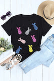 Black Sequin Bunny Doll Graphic Easter Day T Shirt - Aaria Tees Aaria Tees