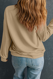 Apricot Bow Pattern Drop Shoulder Plus Size Sweatshirt Aaria Tees