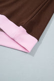 Pink Polka Dot Letter Graphic Colorblock Tunic Sweatshirt - Aaria Tees Aaria Tees