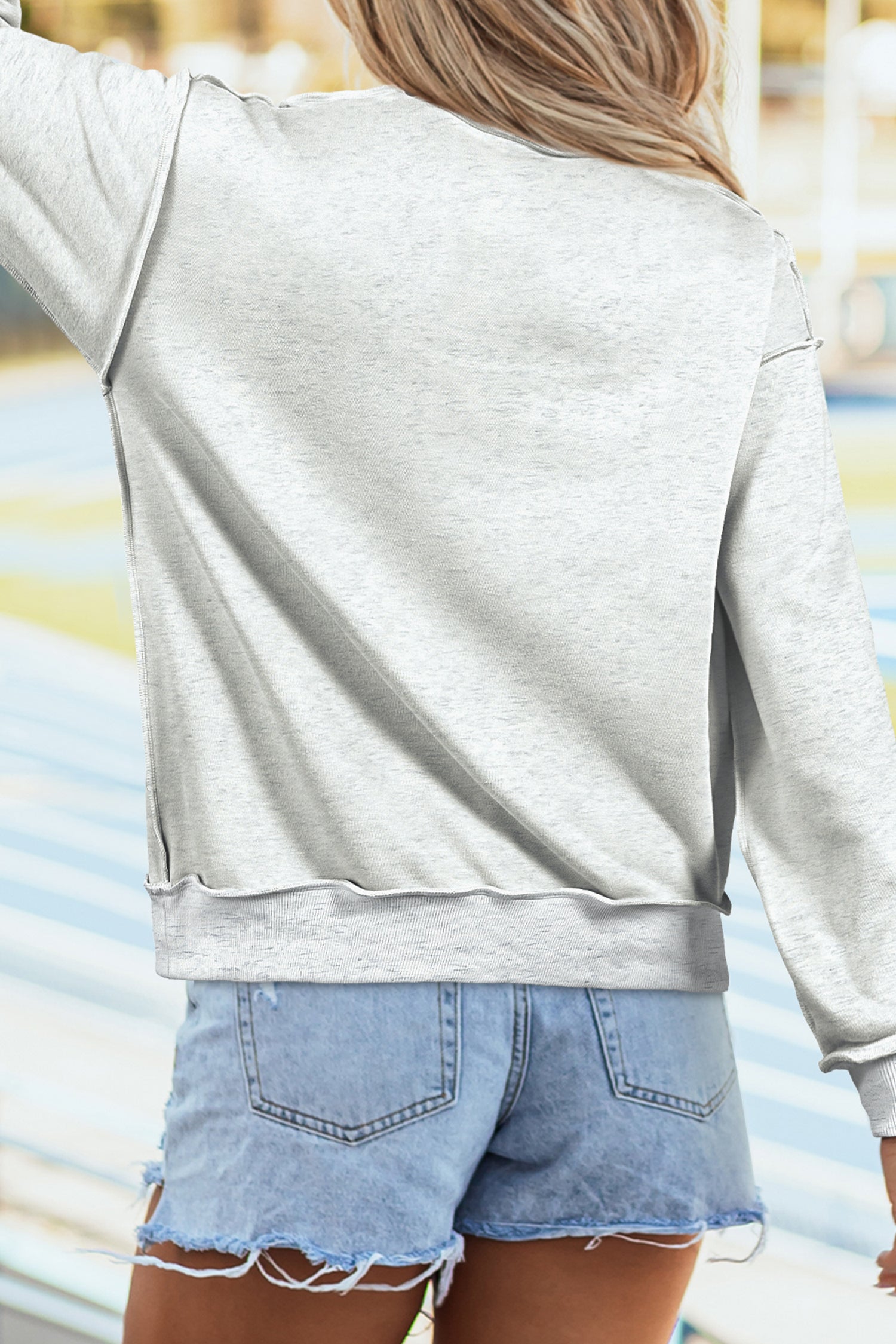 Light Grey FOOTBALL GAMEDAY Double Side Printed High Neck Reversible Sweatshirt - Aaria Tees Aaria Tees