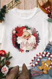 White Believe Christmas Father Graphic Crewneck T Shirt - Aaria Tees Aaria Tees