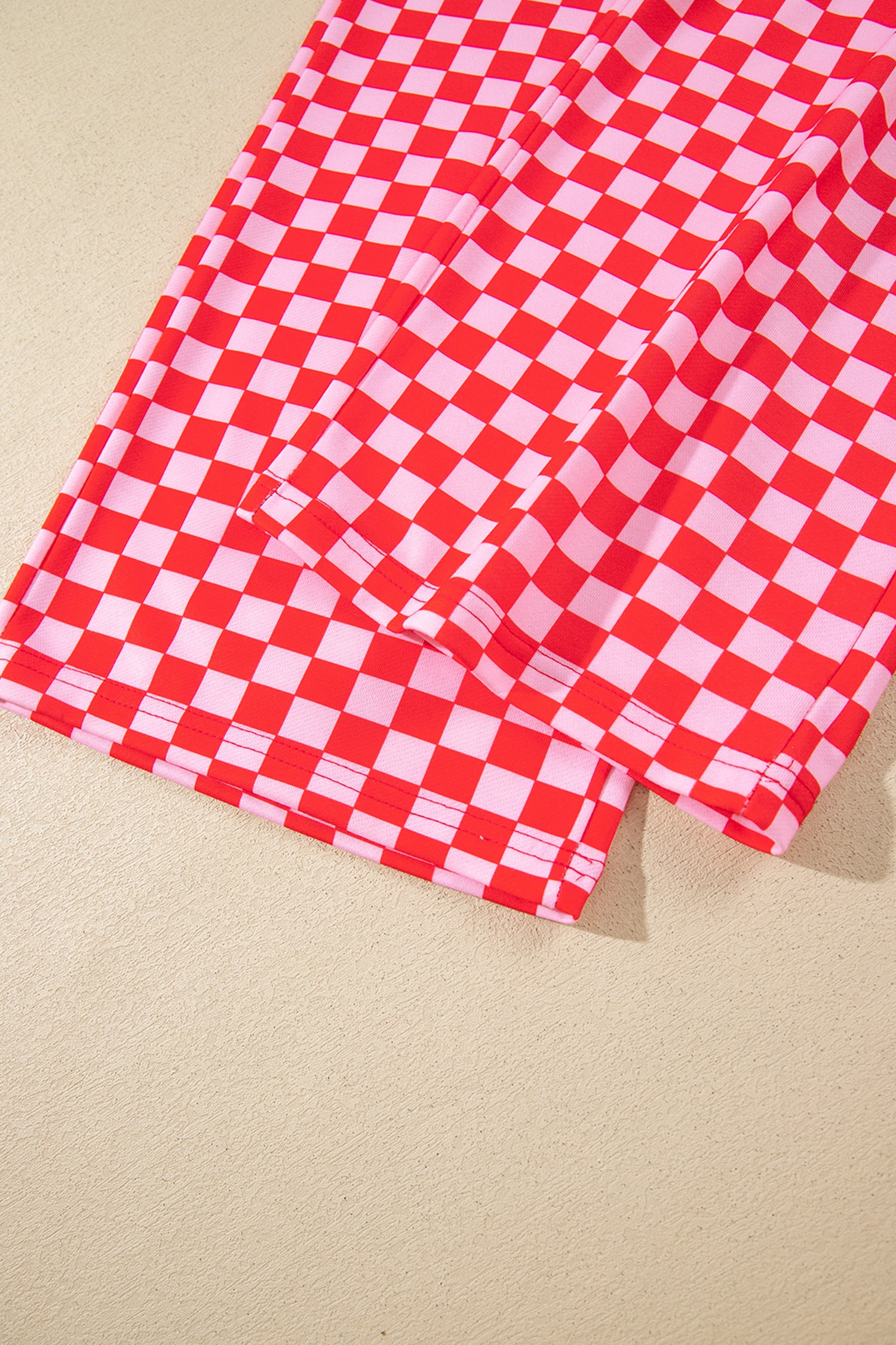Red Christmas Slogan Graphic Plaid Contrast Two-piece Pant Set - Aaria Tees Aaria Tees