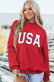 Racing Red American Flag/ USA Double Side Print Reversible Mock Neck Sweatshirt - Aaria Tees Aaria Tees
