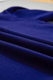 Sail Blue Polka Dot Letter Print Contrast Trim Mock Neck Sweatshirt Aaria Tees
