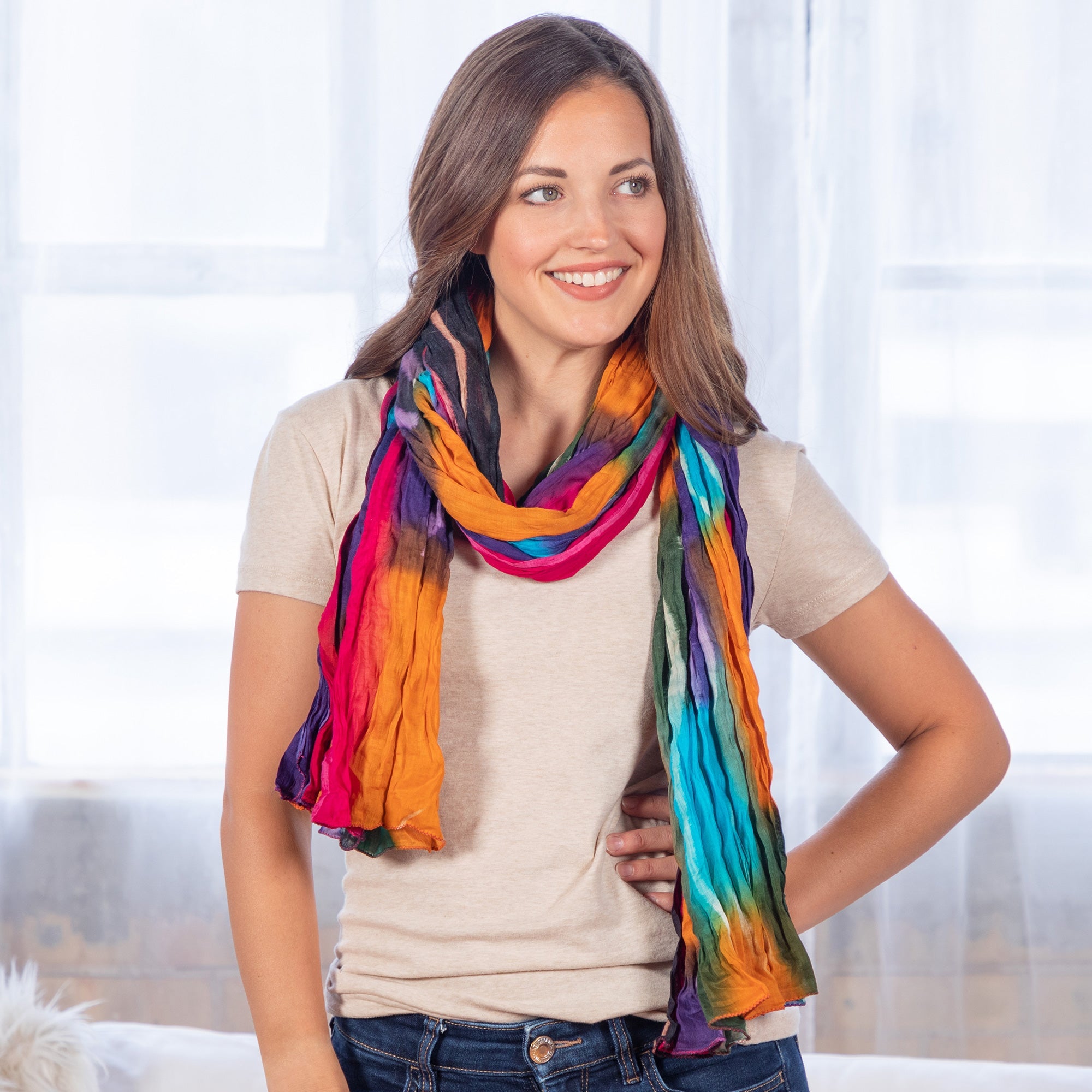 Northern Lights Cotton Scarf | Fair Trade - Aaria Tees Aaria Tees