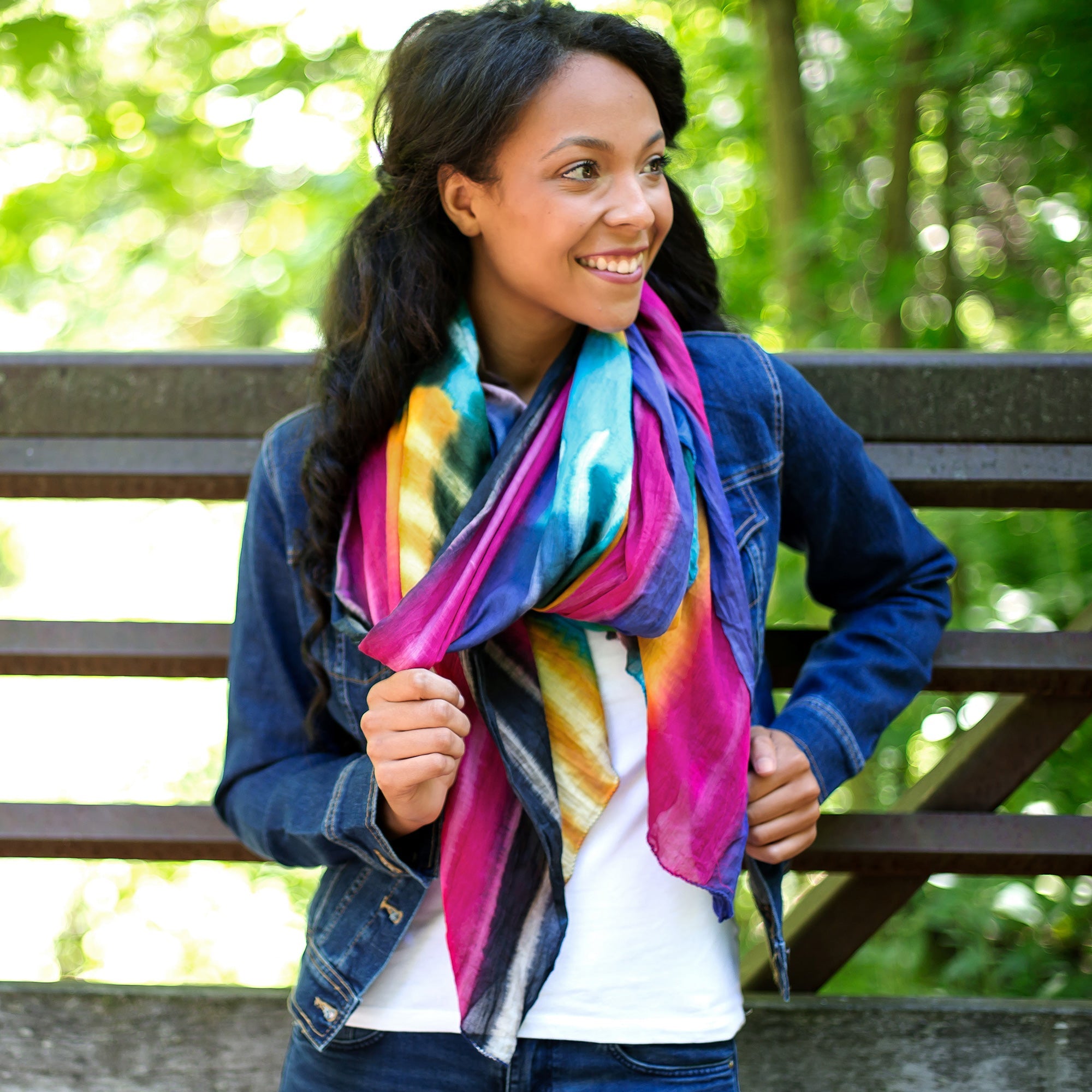 Northern Lights Cotton Scarf | Fair Trade - Aaria Tees Aaria Tees