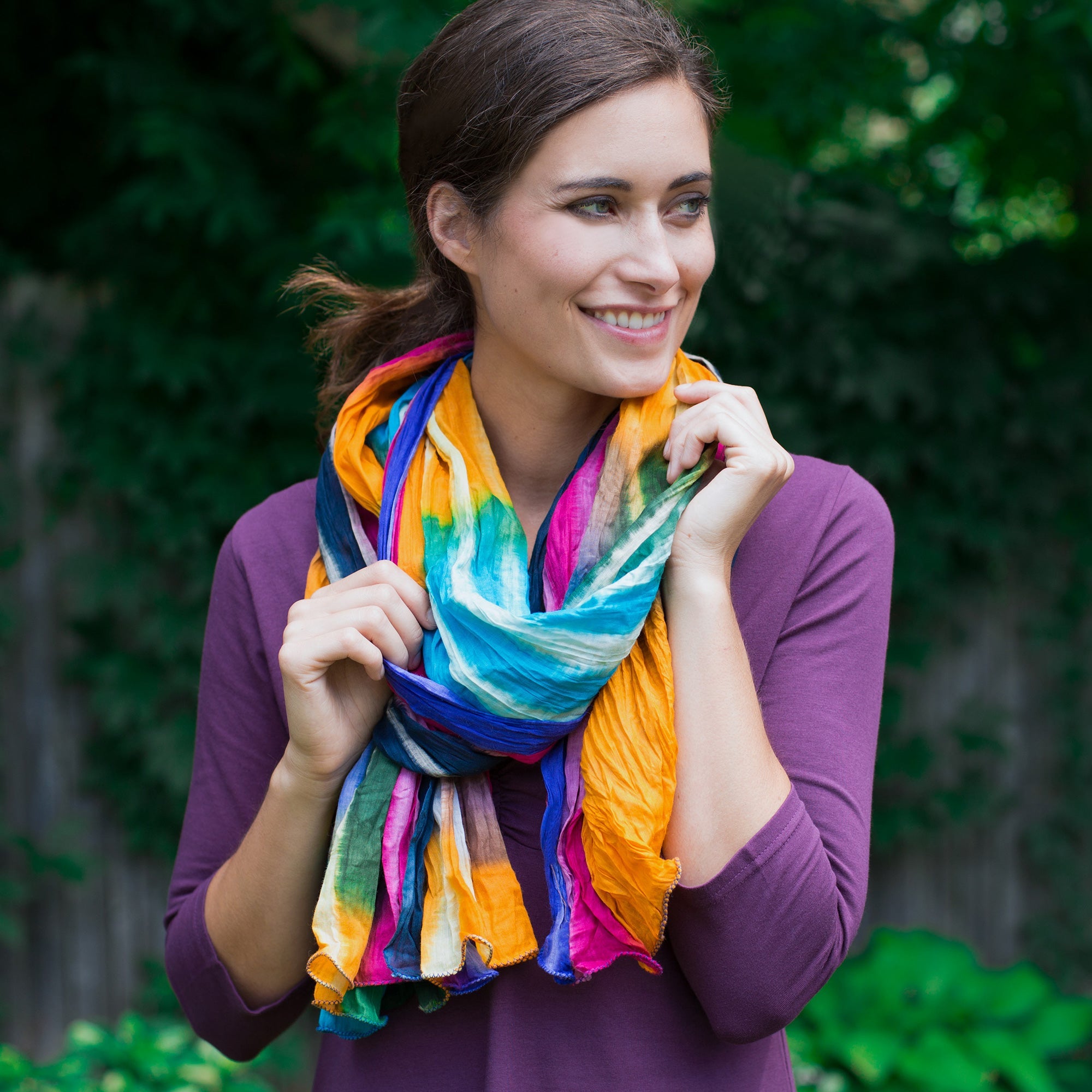 Northern Lights Cotton Scarf | Fair Trade - Aaria Tees Aaria Tees