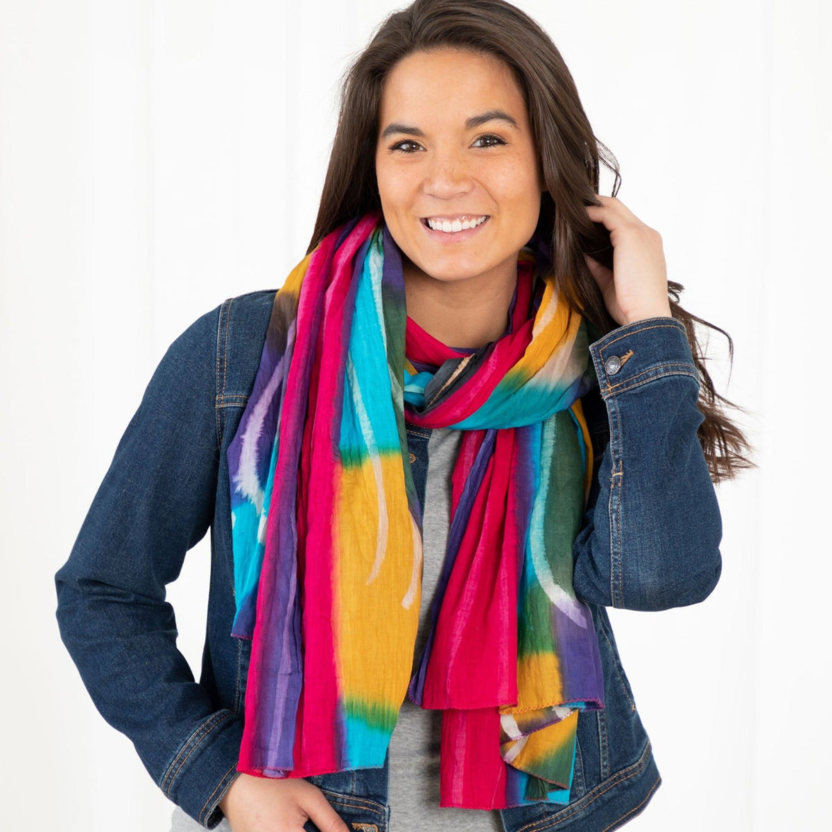 Northern Lights Cotton Scarf | Fair Trade - Aaria Tees