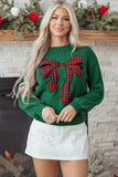 Monamara Bow Graphic Christmas Sweater - Aaria Tees Aaria Tees