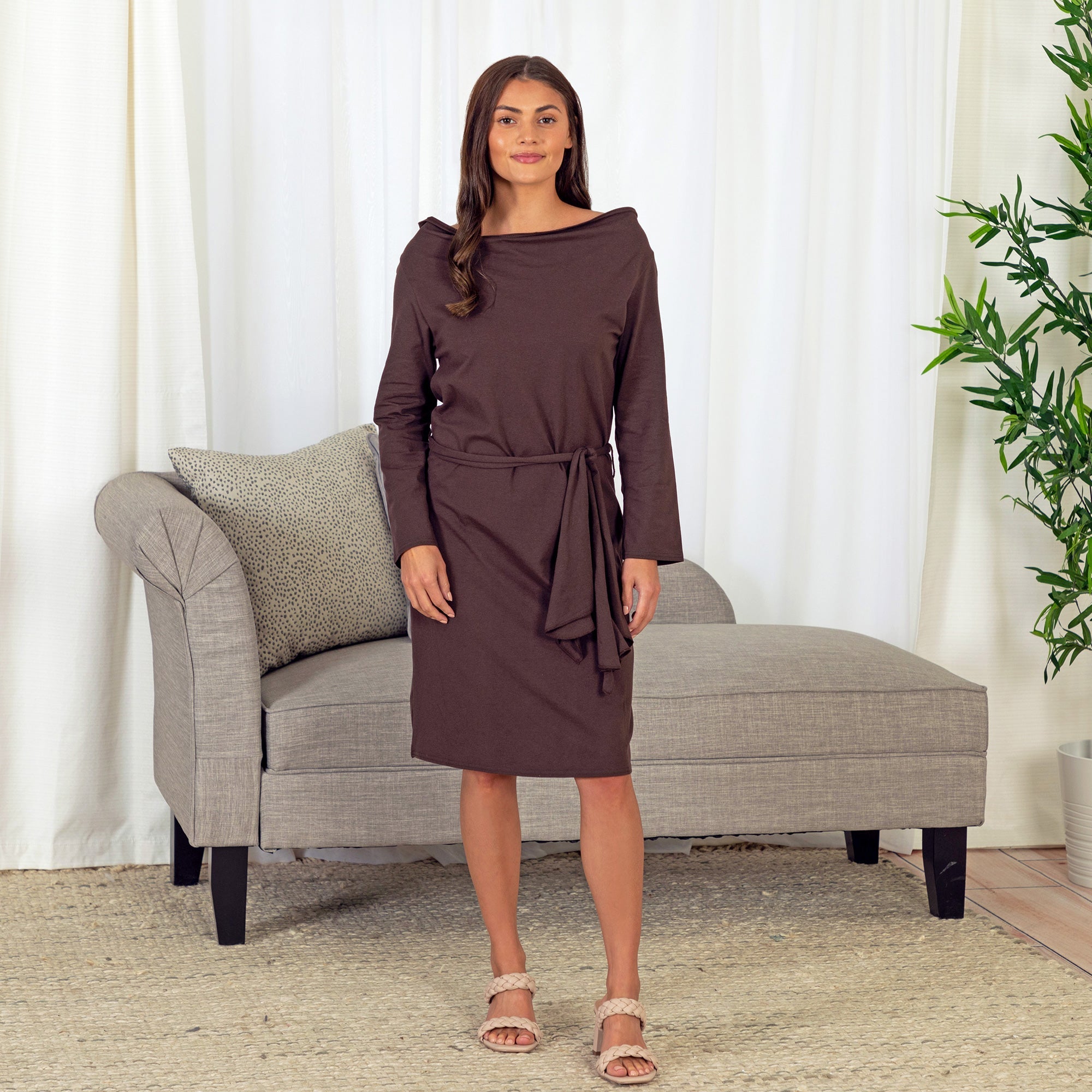 Organic Cowl Neck Dress - Aaria Tees Aaria Tees