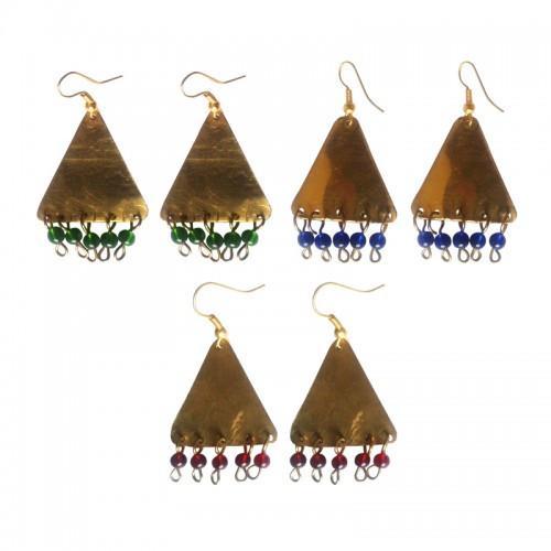 Tribal Brass and Bead Earrings - Aaria Tees Aaria Tees