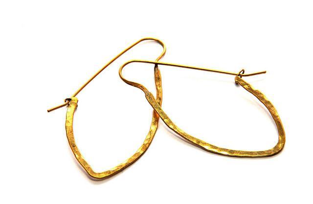 Small Arrow Hoop Brass Earrings - Aaria Tees Aaria Tees