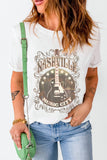 Guitar Graphic Round Neck Short Sleeve T-Shirt Aaria Tees