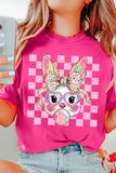 Rose Red Plaid Bubble Gum Rabbit Graphic Easter T Shirt Aaria Tees