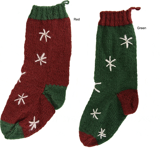 Wool Snowflake Stocking - Aaria Tees Aaria Tees
