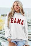 Light Grey AL/ BAMA Double Side Printed Mock Neck Reversible Sweatshirt Aaria Tees