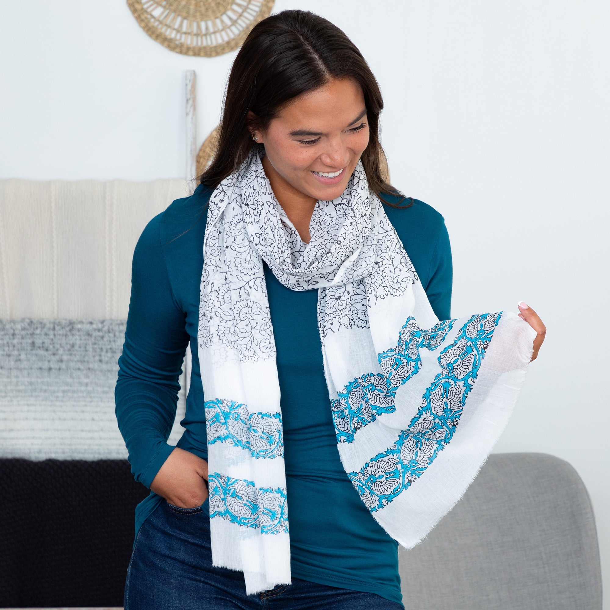 Freedom Fighters Block Print Scarf - Aaria Tees Aaria Tees