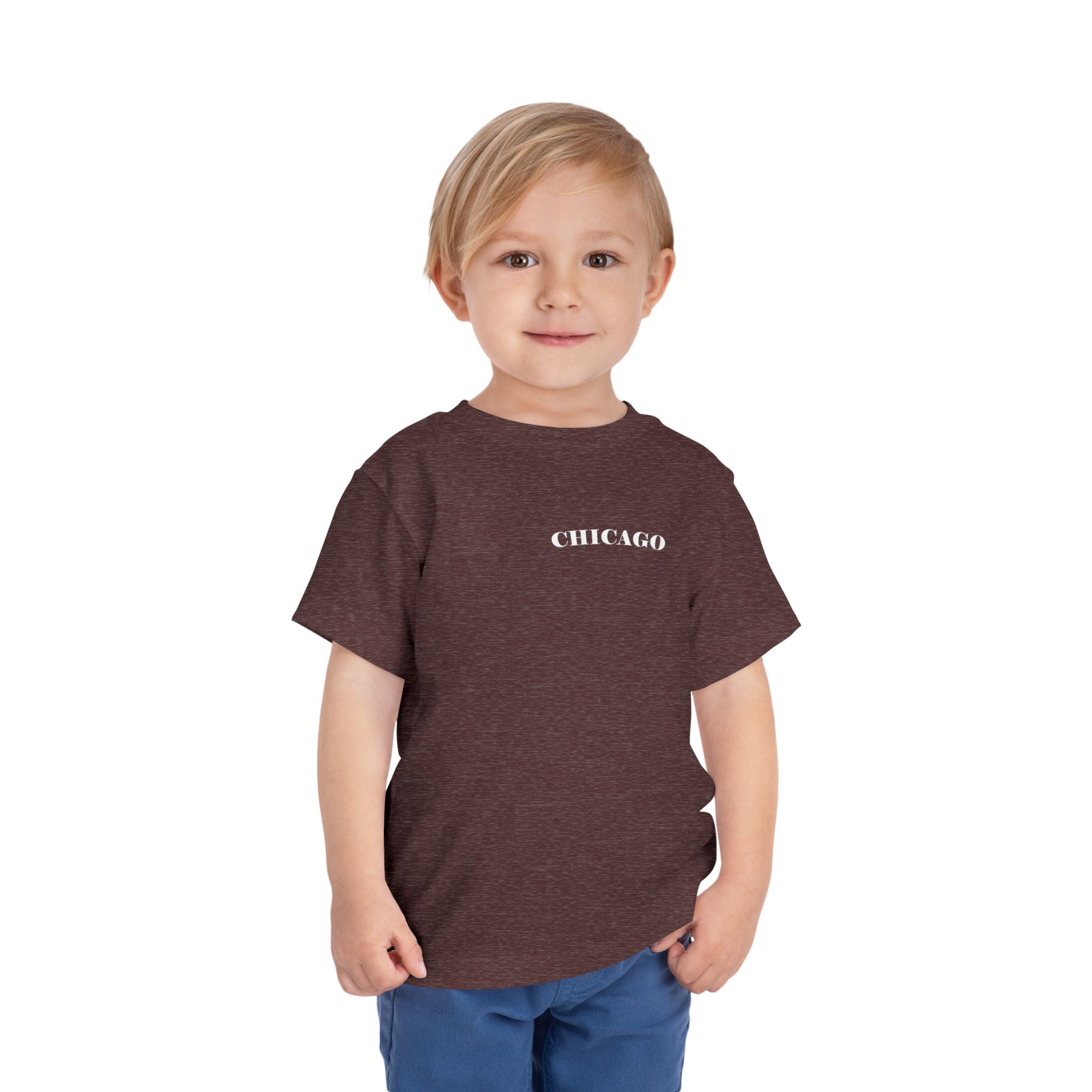 Mystery Noir Chicago Skyline Sunset Unisex Toddler Short Sleeve Tee - Aaria Tees Aaria Tees
