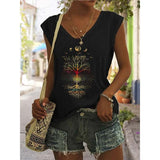 Women's Bohemian Moon And Tree Graphic Tee Aaria Tees