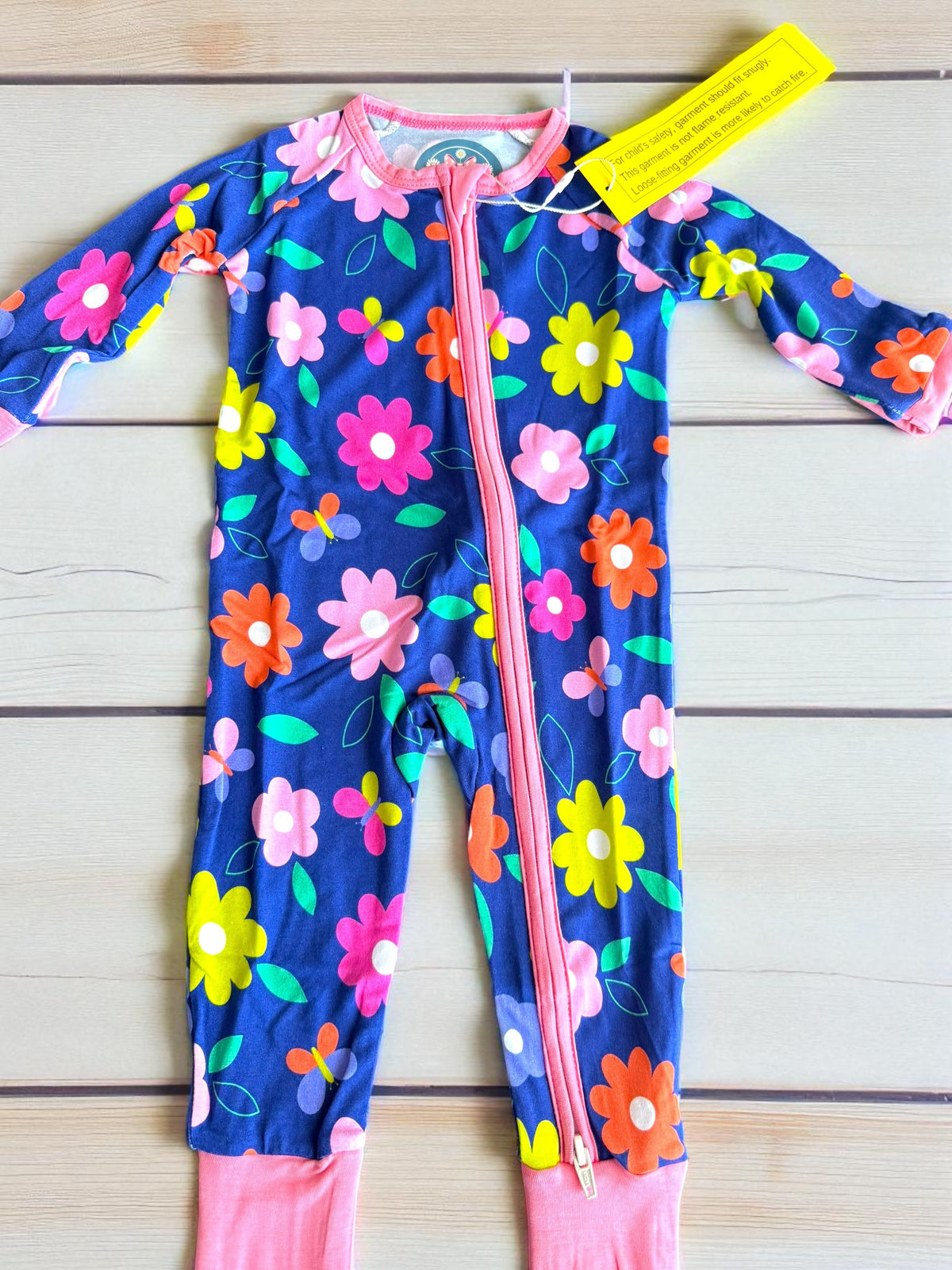 Retro Flower Bamboo Zippie - Aaria Tees