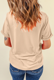 Khaki Gallant Horses Printed Casual T Shirt Aaria Tees