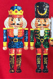 Red Christmas Metallic Nutcracker Graphic Crew Neck Sweatshirt - Aaria Tees Aaria Tees
