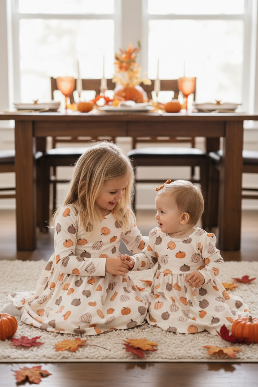 Pumpkins Beige (Twirl Dress) - Aaria Tees