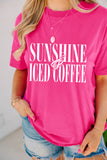 Rose Red SUNSHINE ICED COFFEE Casual Summer T Shirt Aaria Tees