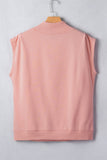 Pink God bless the USA Floral American Flag Print High Neck Short Sleeve Top Aaria Tees