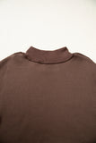 Coffee WWJD Mixed Pattern Embroidered Patch Graphic Mock Neck Sweatshirt - Aaria Tees Aaria Tees