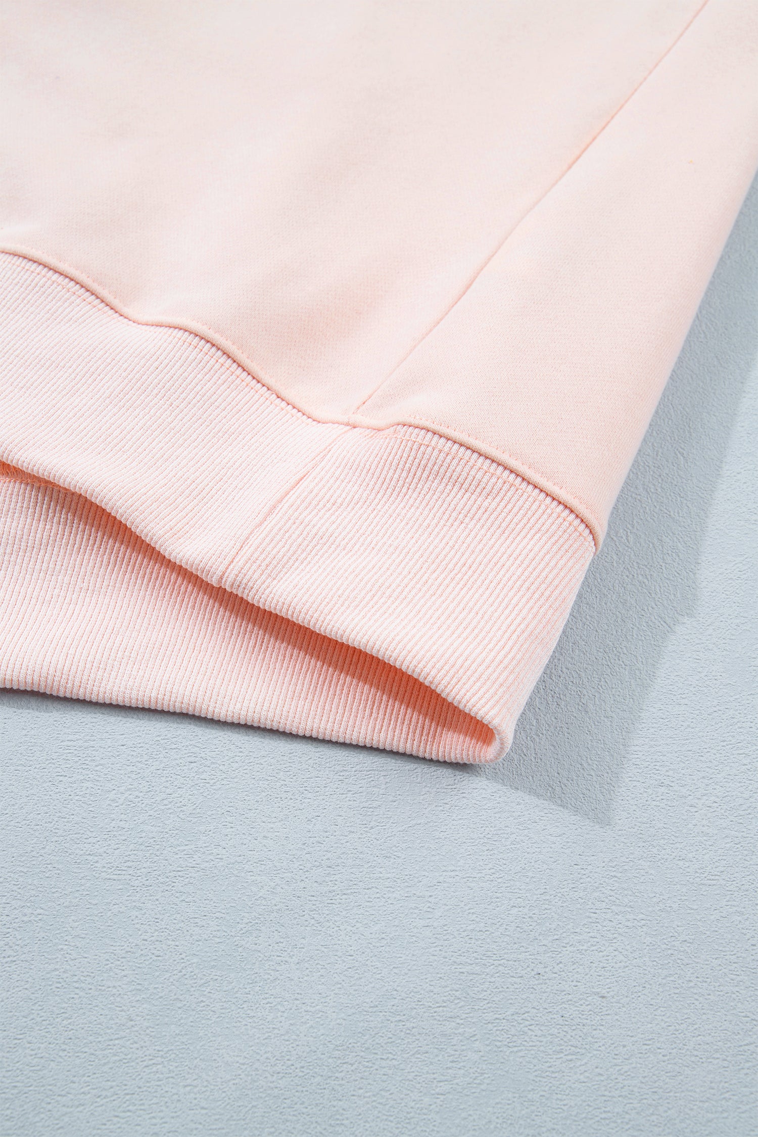 Light Pink BLESSED Embroidered Trim Patch Graphic Plus Size Mock Neck Sweatshirt - Aaria Tees Aaria Tees