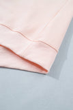 Light Pink BLESSED Embroidered Trim Patch Graphic Plus Size Mock Neck Sweatshirt - Aaria Tees Aaria Tees